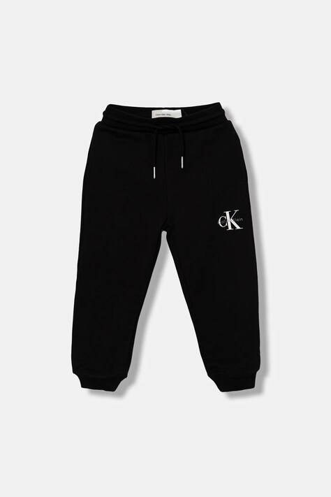 Дитячі спортивні штани Calvin Klein Jeans колір чорний з принтом IU0IU00713