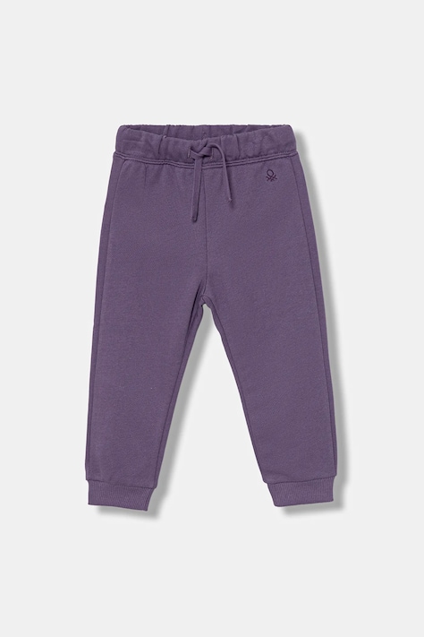 Детские хлопковые штаны United Colors of Benetton цвет фиолетовый однотонные 3J70GF01N