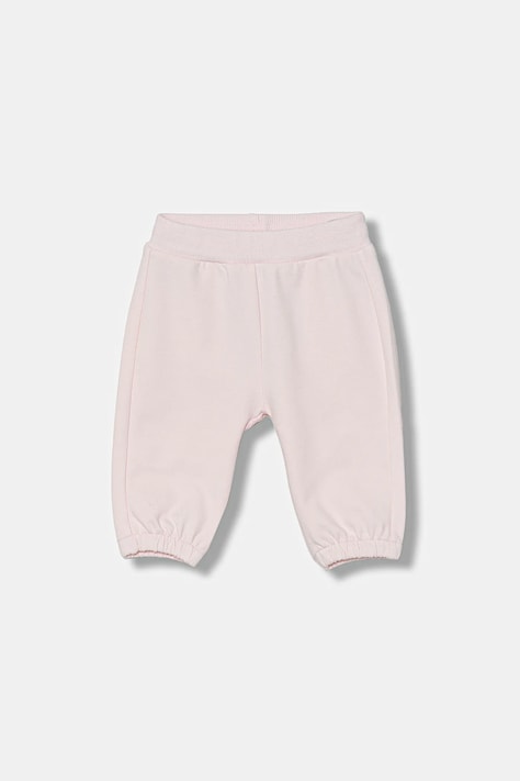 United Colors of Benetton pantaloni de trening pentru bebeluși culoarea roz, cu imprimeu, 3MDSAF029