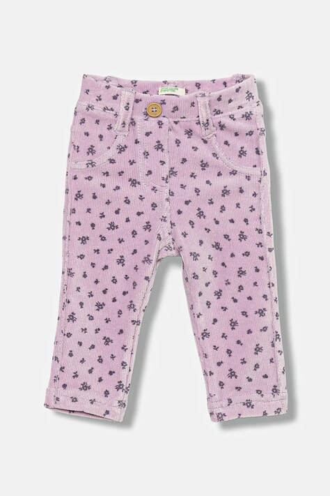 Kojenecké kalhoty United Colors of Benetton fialová barva, 4NNFAE005