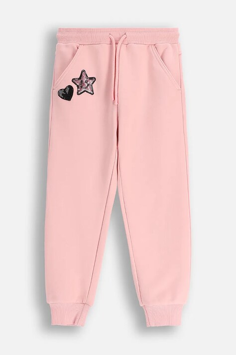 Coccodrillo pantaloni de trening din bumbac pentru copii culoarea roz, uni, CRAFT PUNK GIRL KIDS
