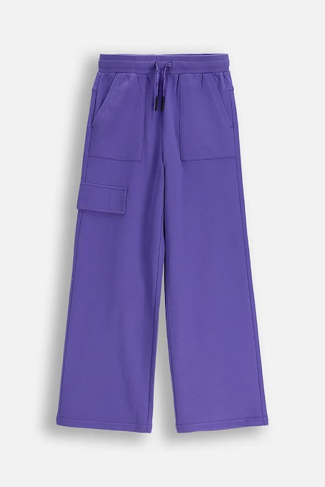 Coccodrillo pantaloni de bumbac pentru copii culoarea violet, uni, RAVE GIRL JUNIOR
