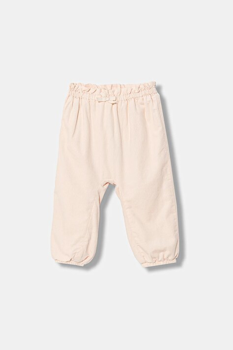 United Colors of Benetton spodnie sztruksowe niemowlęce kolor beżowy gładkie 4O5GAF01Q