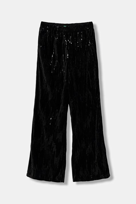 United Colors of Benetton spodnie dziecięce kolor czarny z aplikacją 4OZGCF05C