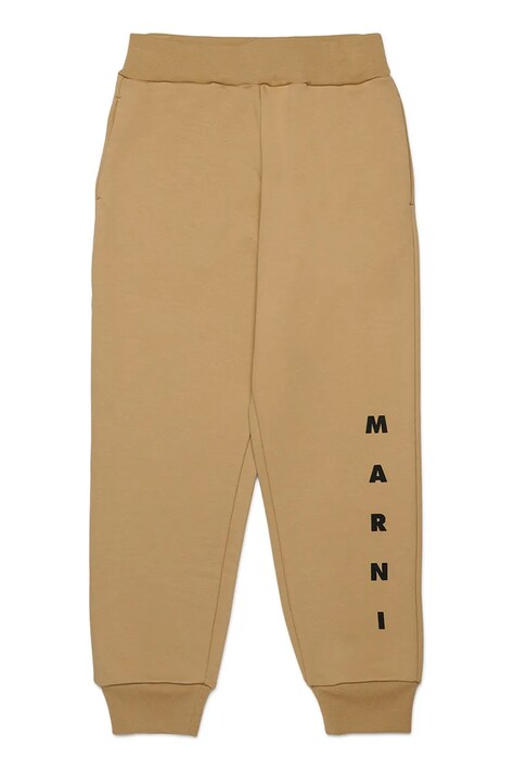 Marni spodnie dresowe dziecięce MP72U TROUSERS kolor beżowy z nadrukiem M01218
