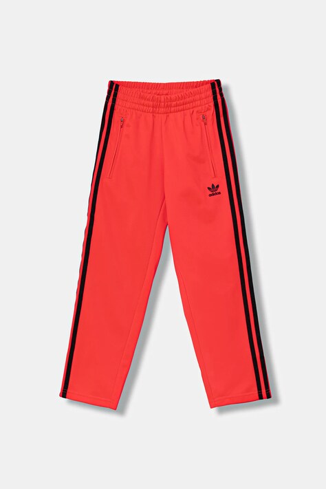 adidas Originals spodnie dresowe dziecięce kolor czerwony z aplikacją JV8590