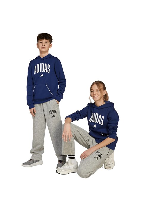 Детски спортен панталон adidas в сиво с принт JW2386