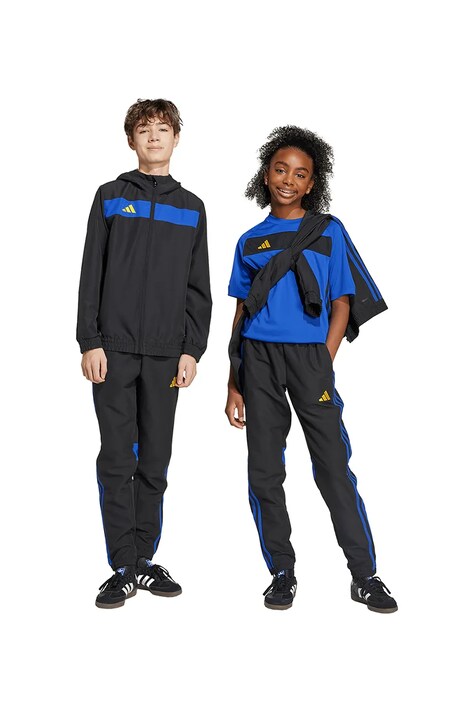 Detské tepláky adidas Performance čierna farba, s nášivkou, JX2225