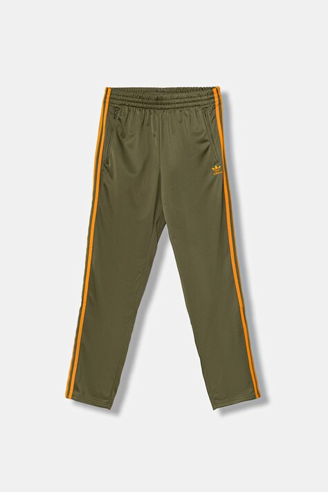 Dječji donji dio trenirke adidas Originals boja: zelena, s aplikacijom, JZ4079