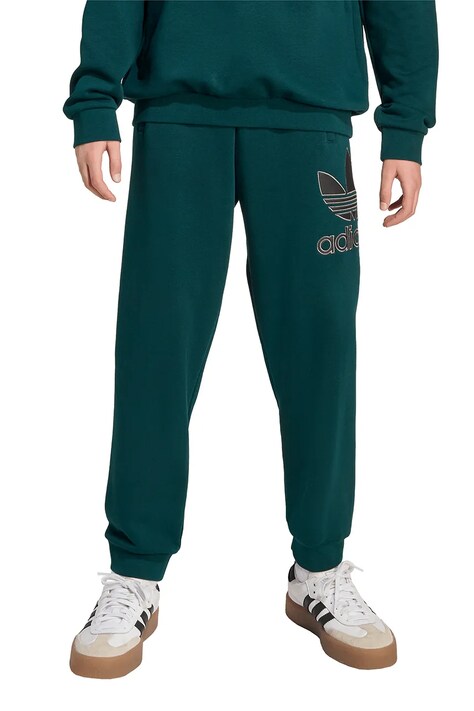 Παιδικό βαμβακερό παντελόνι adidas Originals χρώμα: πράσινο, JV8579