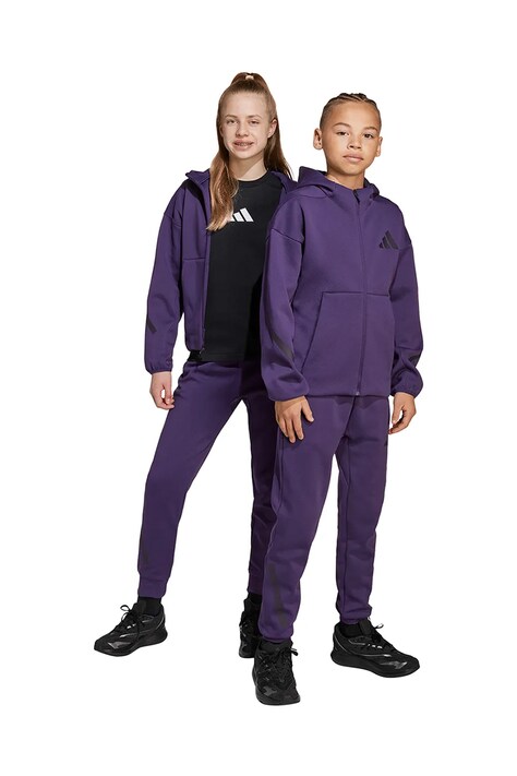 adidas pantaloni de trening pentru copii culoarea violet, cu imprimeu, JW2429