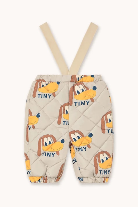 Tinycottons spodnie niemowlęce DOGS BABY PADDED SWEATPANT kolor beżowy wzorzyste AW25-166