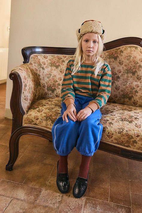 Dětské bavlněné tepláky Tinycottons CONTRAST SWEATPANT modrá barva, AW25-257