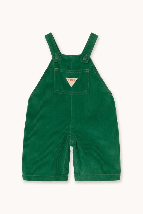 Βρεφική σαλοπέτα Tinycottons DUNGAREE CORDUROY BABY χρώμα: πράσινο, AW25-566
