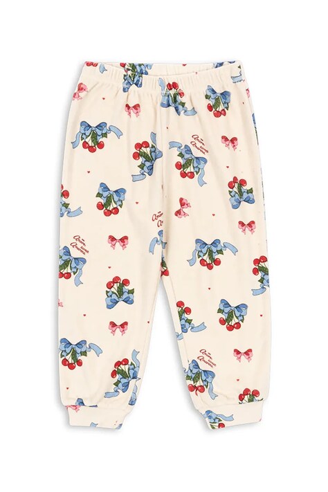 Konges Sløjd spodnie dresowe dziecięce z bawełną ITTY SWEAT PANTS GOTS kolor beżowy wzorzyste KS103830