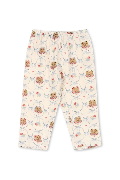Dětské bavlněné kalhoty Konges Sløjd COCO PANTS GOTS béžová barva, KS103760