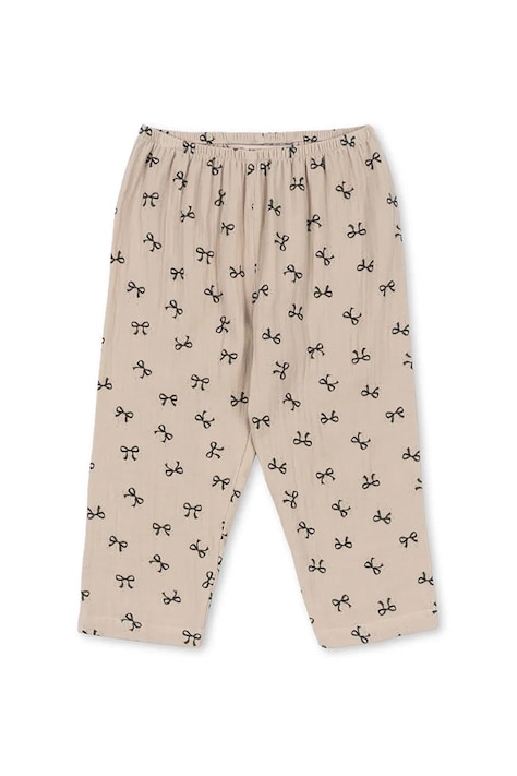Dětské bavlněné kalhoty Konges Sløjd COCO PANTS GOTS béžová barva, KS103760