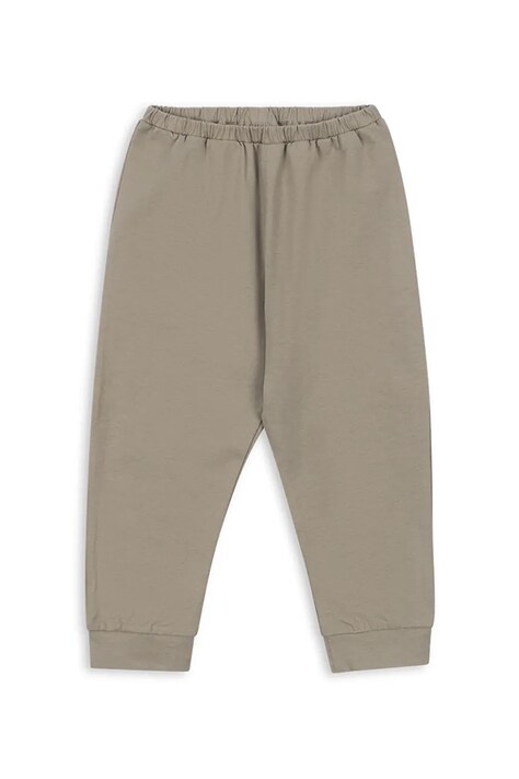 Konges Sløjd spodnie dresowe bawełniane dziecięce DREY PANTS GOTS kolor zielony gładkie KS103784