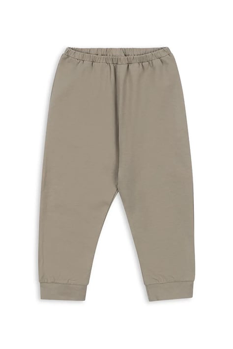 Konges Sløjd pantaloni de trening din bumbac pentru copii DREY PANTS GOTS culoarea verde, uni, KS103784