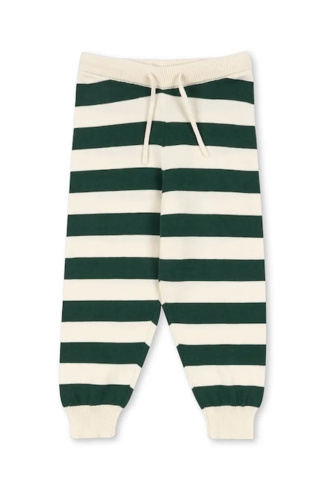 Dětské bavlněné kalhoty Konges Sløjd MANIS KNIT PANTS zelená barva, KS103897