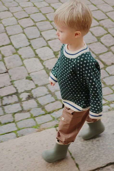 Konges Sløjd spodnie dziecięce z bawełną PEPPE PANTS GOTS kolor brązowy gładkie KS103960