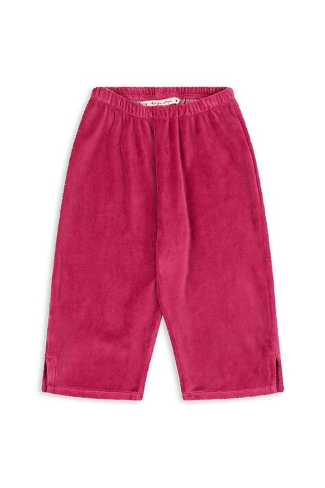 Konges Sløjd spodnie dresowe dziecięce z bawełną VELOU PANTS GOTS kolor bordowy gładkie KS104030