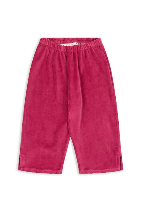 Dětské kalhoty s bavlnou Konges Sløjd VELOU PANTS GOTS vínová barva, KS104030