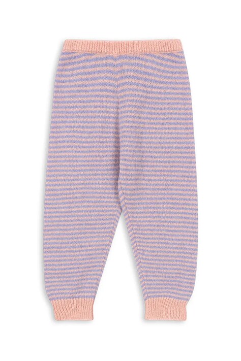 Konges Sløjd spodnie z dodatkiem alpaki dziecięce BERLE KNIT PANTS kolor fioletowy wzorzyste KS103717