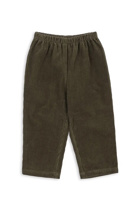 Otroške bombažne hlače Konges Sløjd SULLY PANTS GOTS zelena barva, KS104006