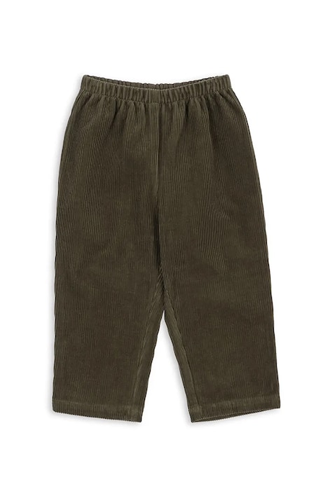 Konges Sløjd pantaloni de bumbac pentru copii SULLY PANTS GOTS culoarea verde, uni, KS104006