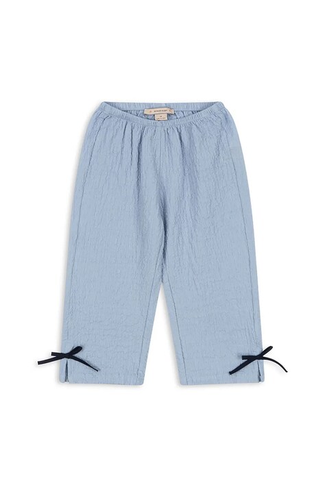 Konges Sløjd spodnie dziecięce AVA PANTS GOTS kolor niebieski gładkie KS104072