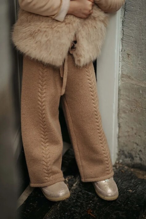 Donsje spodnie wełniane dziecięce Sulien Merino Wool Trousers kolor brązowy gładkie 4103700