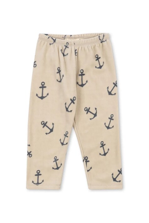 Konges Sløjd spodnie TAVI FLEECE PANTS GRS kolor beżowy gładkie KS103541