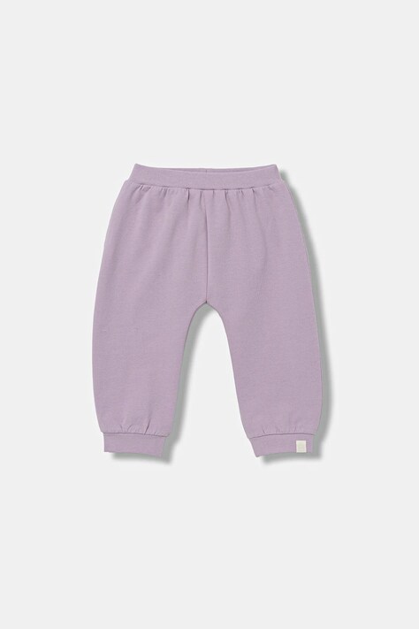 United Colors of Benetton pantaloni de trening pentru bebeluși culoarea violet, neted, 3MDSAF02C