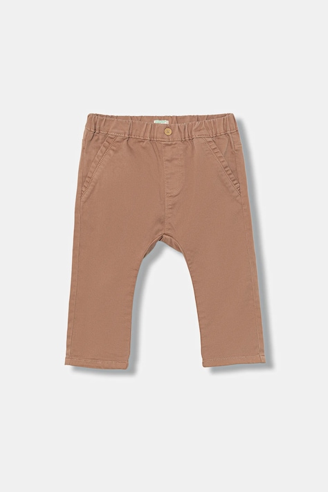 Kojenecké kalhoty United Colors of Benetton hnědá barva, 4AU0AF018