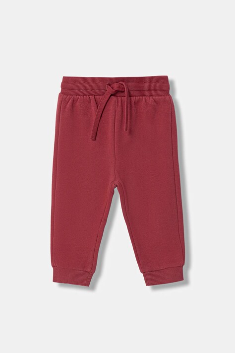 United Colors of Benetton spodnie dresowe dziecięce kolor czerwony gładkie 3EB5GF04A