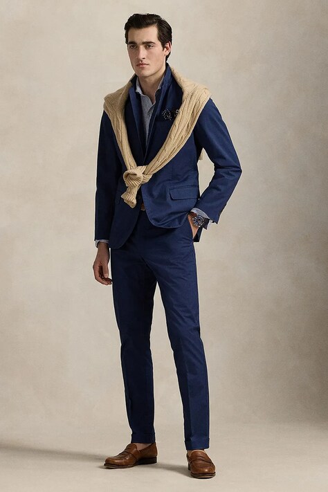 Штани Polo Ralph Lauren колір синій облягаючі 715958495