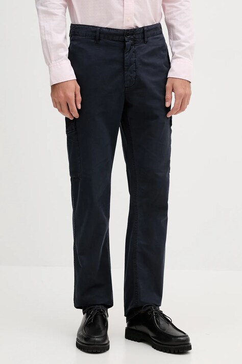 Tommy Hilfiger pantaloni de bumbac culoarea bleumarin, drept, MW0MW39695