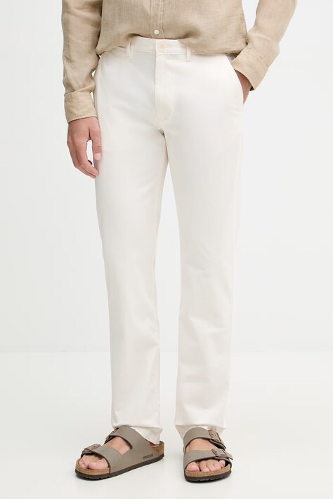Tommy Hilfiger Pantaloni chinos da uomo in cotone con elastan verde regular waist MW0MW40262