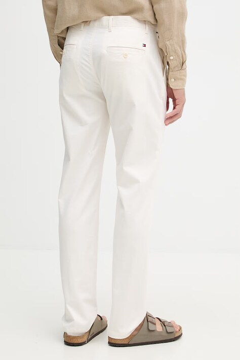 Tommy Hilfiger spodnie chinos męskie bawełniane z elastanem zielone regular waist MW0MW40262