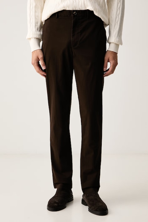 Tommy Hilfiger pantaloni chinos pentru bărbați din bumbac cu elastan maro regular waist MW0MW40262