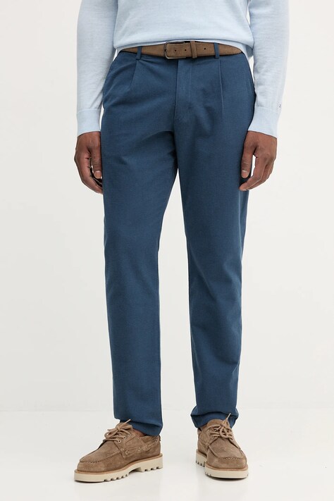 Tommy Hilfiger pantaloni culoarea bleumarin, cu fason chinos, MW0MW40699