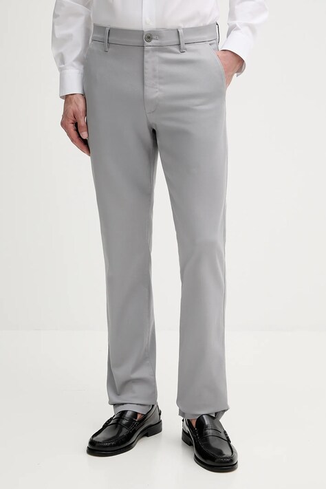 Calvin Klein pantaloni culoarea gri, drept, LV040EM633