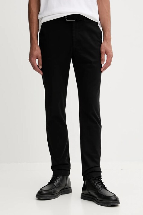 Hlače Calvin Klein črna barva, LV040EM633