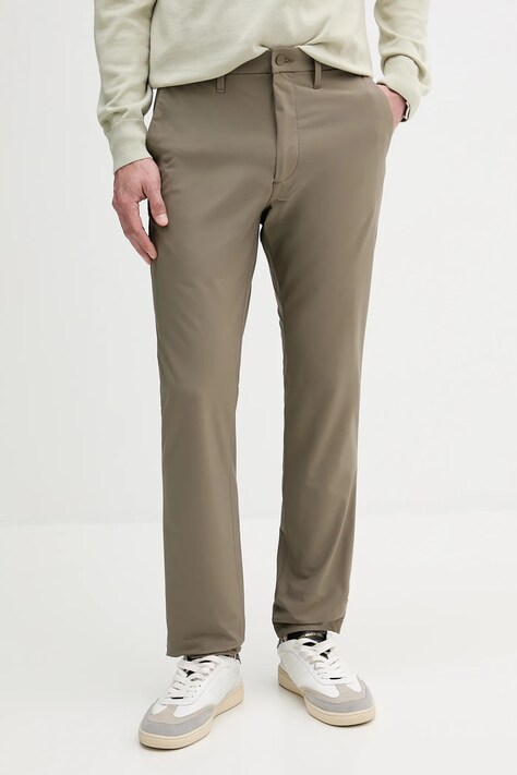 Kalhoty Calvin Klein pánské, hnědá barva, LV04LB610G