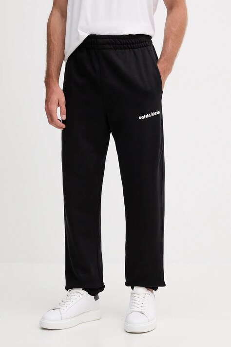 Calvin Klein Jeans spodnie dresowe męskie kolor czarny z nadrukiem LV04RC294G