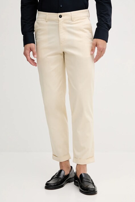 Брюки BOSS Orange цвет бежевый фасон chinos 50542902