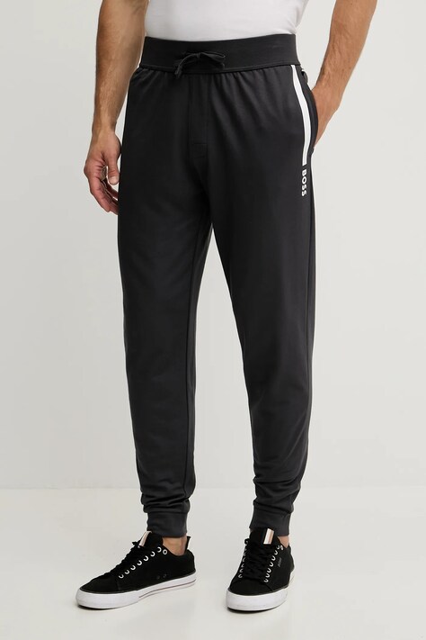 BOSS pantaloni lounge din bumbac culoarea gri, cu imprimeu, 50545565