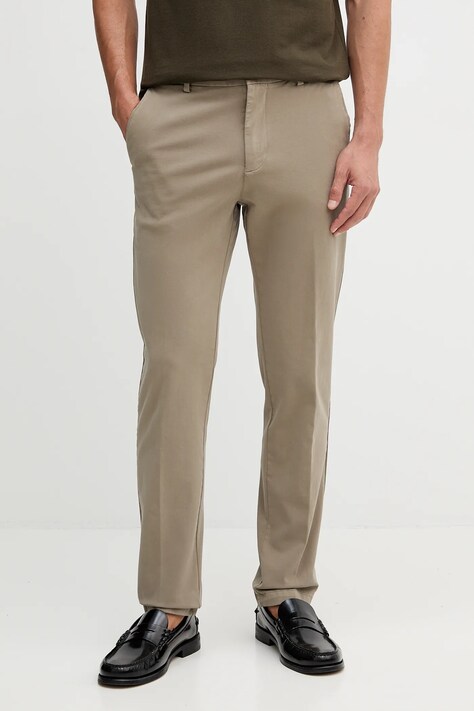 BOSS pantaloni culoarea bleumarin, cu fason chinos, 50543304