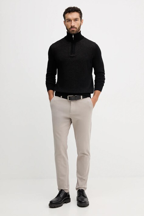 BOSS штани chinos чоловічі бавовняні з еластаном H-Kane1 — AW25-SPM01R, бежевий — фото 2